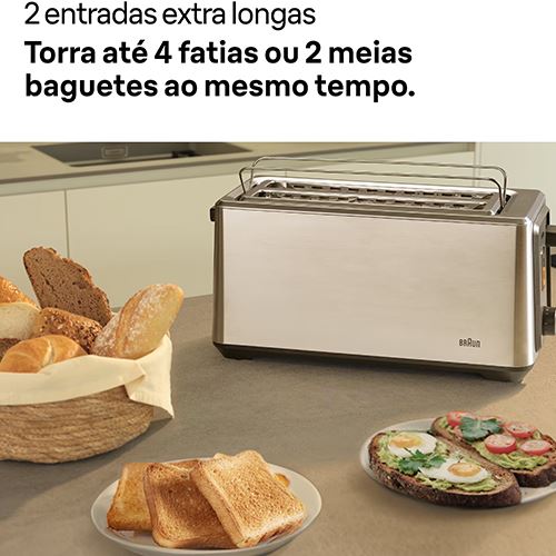 Torradeira Braun HT5220 - Preto e Aço inoxidável - Image 3