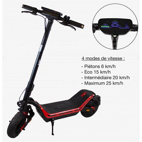 Trotinete Electrica Wispeed SuvPilot 150 - 500W - Preto | Vermelho - Image 4