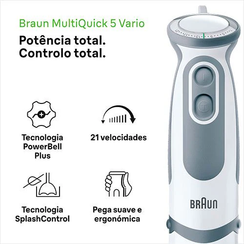 Varinha Mágica Braun MultiQuick 5 Vario  MQ5220WH - Branco | Cinzento - Image 2