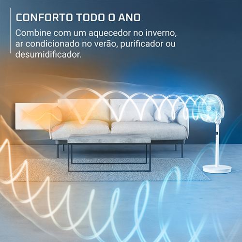 Ventoinha de Pé Rowenta QV5050F0 Turbo Silence Compact 3D Nomad | 20 W - Branco - Image 2
