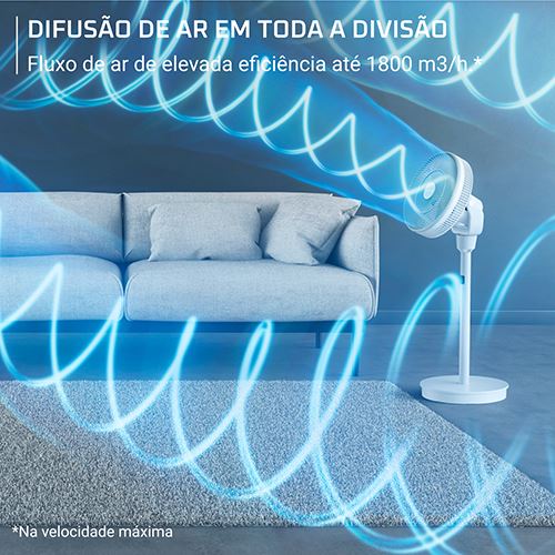 Ventoinha de Pé Rowenta QV5050F0 Turbo Silence Compact 3D Nomad | 20 W - Branco - Image 3