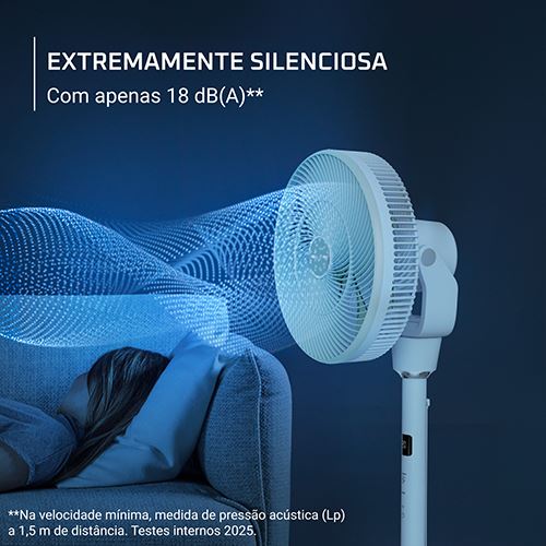 Ventoinha de Pé Rowenta QV5050F0 Turbo Silence Compact 3D Nomad | 20 W - Branco - Image 4