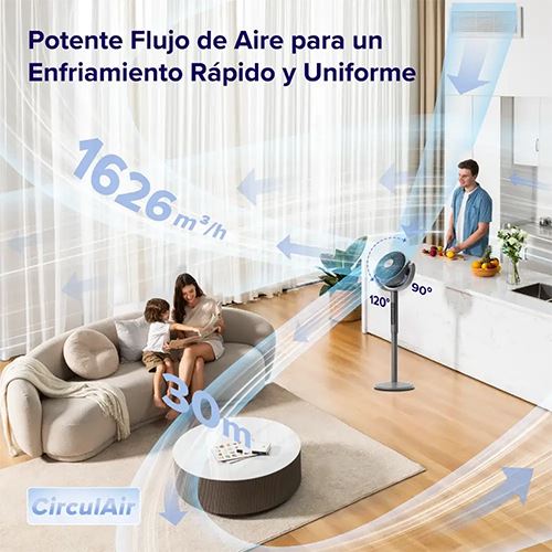 Ventoinha de Pé Levoit Pedestal Air Circulator | 30 W - Cinzento - Image 5
