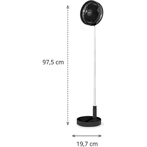 Ventoinha Portátil 3 em 1 Jocca 2334 | 3,7 V | 7200 mAh- Preto - Image 5