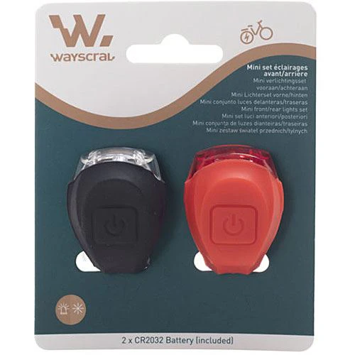Conjunto de Luzes de Bicicleta Wayscral Danteira e Traseira - Preto e Vermelho - Image 4