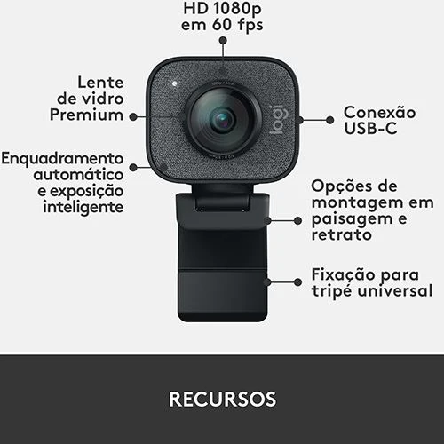Webcam Logitech StreamCam Full HD 1080p USB 3.1 Type-C - Preto - Image 7
