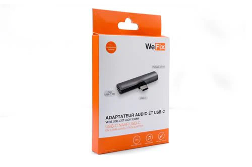 Adaptador de Áudio Wefix USB-C / Jack 3.5 mm - Preto - Image 3