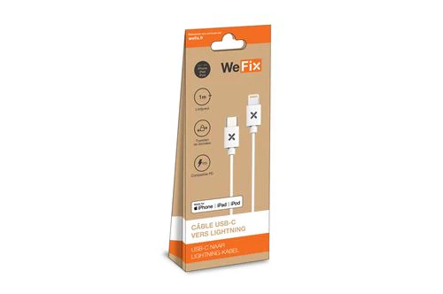 Cabo Wefix USB-C / Lightning 1M - Branco - Image 2